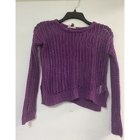 L.E.I. Sweaters - L.E.I. Women's Juniors Crop Sweater Size Medium M Purple Knit